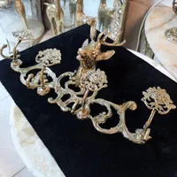 رخت آویز گل رز ۴ شاخ کله گوزن برنز سوگلی|بندرخت و رختآویز|زنجان, |دیوار