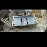 گهواره بانوج پایه چوبی آسان بازشو تاشو با کیف حمل|تخت و صندلی بچه|مشهد, عبادی|دیوار