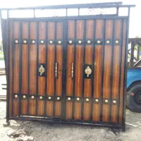 درب حیاط ویلا طرح چوب فرفوژه|مصالح و تجهیزات ساختمان|قزوین, |دیوار