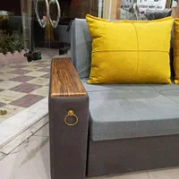 کاناپه تختخوابشو شرکتی/مبل دونفره دسته چوبی/ ترکیه|مبلمان خانگی و میز عسلی|کرمانشاه, |دیوار