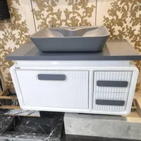 روشویی با کابین و سنگ و آینه جنس pvc ضدآب|لوازم سرویس بهداشتی|آمل, |دیوار