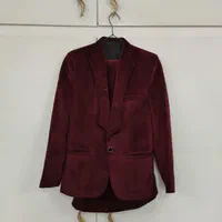 کت و شلوار مخمل زرشکی