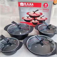 سرویس قابلمه 9تیکه ایتالیاییM.S.F چدن با کف سرامیک