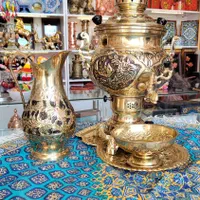 سماور شب یلدا تمام برنجی گازی سیاه قلم ضخیم نانو|سماور، چای‌ساز، قهوه‌ساز|مشهد, چهارباغ|دیوار