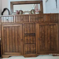 کنسول و آیینه چوبی