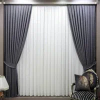 پرده حریر ساده و دکور مخمل کالیفرنیا(شیک و مدرن)|پرده، رانر، رومیزی|تبریز, |دیوار