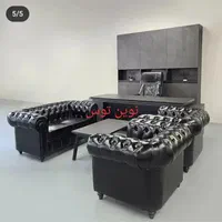 چستر مبل اداری نیم ست چرمی ۴نفره|مبلمان اداری|مشهد, گلبرگ شمالی|دیوار