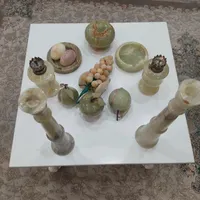 شمعدان ومیوه وچراغ نفتی وغیره همه ازجنس مرمرسبز|کلکسیون و سرگرمی|رشت, رودباری|دیوار