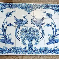 تابلو گل و مرغ مینیاتور کاشی سنتی لعابی کوره ای