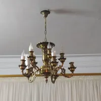 لوستر ۱۰ شاخه برنجی ۳ عدد