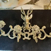 رخت آویز گل رز ۴ شاخ کله گوزن برنز سوگلی|بندرخت و رختآویز|زنجان, |دیوار