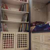 فروش تخت خواب دو طبقه+کتابخانه،مناسب کودک و نوجوان|تخت و سرویس خواب|مشهد, هفت تیر (حافظ)|دیوار