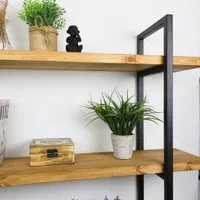 شلف دیواری چوب طبیعی و فلز مدل رها سه طبقه|کتابخانه، شلف، قفسه‌های دیواری|تهران, ستارخان|دیوار
