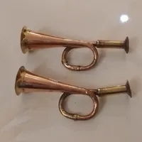 دو عدد شیپور برنجی ساخت هند ارتفاع ۱۶ سانت