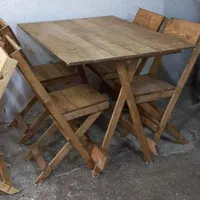 میز و صندلی چوبی تاشو کم جا|میز و صندلی غذاخوری|لنگرود, |دیوار