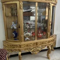 بوفه سلطنتی دو تیکه چوب گردو اصل قدیمی ورق طلا|بوفه، ویترین، کنسول|تهران, ارم|دیوار