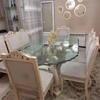 مبل استیل ۹نفره ومیژ ناهارخوری ۸تفره چوب گردو|مبلمان خانگی و میز عسلی|تهران, دانشگاه علم و صنعت|دیوار