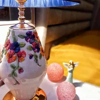آباژور رو میزی دستساز(کنده کاری و نقاشی) سرامیکی|چراغ خواب و آباژور|تهران, تجریش|دیوار