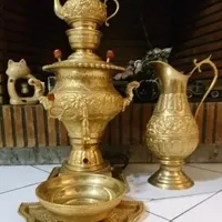 سماور قلمزن آب طلا / استاد اکبر عباسی /اصل و قدیمی|کلکسیون اشیاء عتیقه|تهران, مهران (سیدخندان)|دیوار