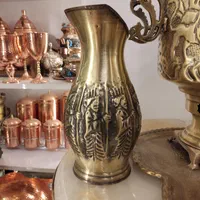 ست سماور ذغالی برنجی/همراه سرویس/تولیدی کویر مس|قوری، کتری، قهوه‌ساز دستی|یزد, |دیوار