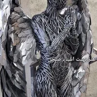 مجسمه فرشته بالدار فلزی کار دست استاد