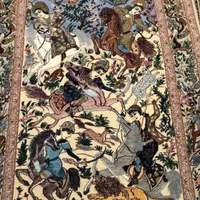 فرش دستباف اسب و شکار