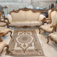 حراج مبل کلاسیک 9نفره چوب گردو