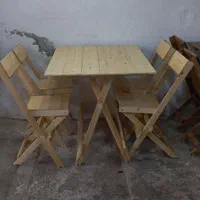 میز و صندلی چوبی تاشو کم جا|میز و صندلی غذاخوری|لنگرود, |دیوار