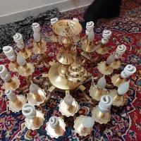 لوستر سقفی هشت شاخه سه عددی جمعا ۲۴ عدد لامپ میخور|لوستر و چراغ آویز|تهران, شهران شمالی|دیوار