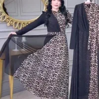لباس زنانه ماکسی پلنگی مدل پروانه پوشاک شیکان