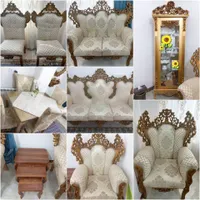 فروش مبل ۹نفره+میز عسلی ۳تیکه+نهارخوری ۴نفره+بوفه