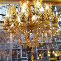 لوستر 10 شاخه 20 شعله برنجی (برنز)
