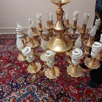 لوستر سقفی هشت شاخه سه عددی جمعا ۲۴ عدد لامپ میخور