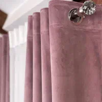 پرده پانچ  حریر دکور والان اماده مدرن مخمل