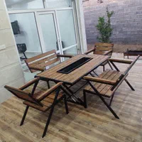 مبلمان میز و صندلی چوبی فلز باغی ویلا باغ کافه چوب|مبلمان خانگی و میز عسلی|دزفول, |دیوار