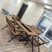 مبلمان میز و صندلی چوبی فلز باغی ویلا باغ کافه چوب|مبلمان خانگی و میز عسلی|دزفول, |دیوار