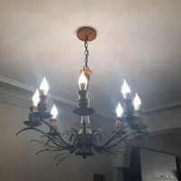 لوستر چوب و فلز 8 شاخه وسه شاخه و دیوارکوب|لوستر و چراغ آویز|تهران, افسریه|دیوار
