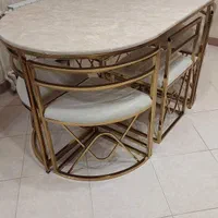 میز غذا خوری فلزی کمجا آبکاری فورتیک ۶ نفره بیضی|میز و صندلی غذاخوری|آفتاب, |دیوار