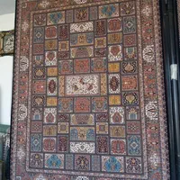 فرش خشتی شکارگاه سرمه ای ۷۰۰شانه ۱۲/۹/۶ متری