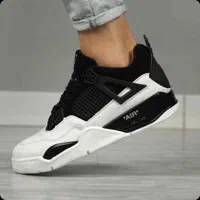 کتونی نایک جردن 4 مشکی سفید کفش Jordan Retro Nike