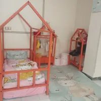 سرویس خواب نوزاد،کودک،نوجوان چوب روس طرح کلبه|تخت و سرویس خواب|اسلام‌شهر, |دیوار