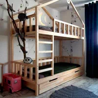 تخت کلبه ای دو طبقه با کشو