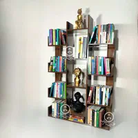 بوفه و کتابخانه مدل کاکتوس۲ قهوه ای|کتابخانه، شلف، قفسه‌های دیواری|تبریز, |دیوار