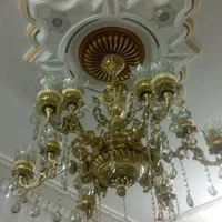 لوستر 12شعله روژان طلایی سیاه قلم باضمانت نامه