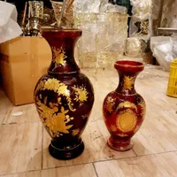 پخش گلدان شمعدان لاله چراغ نفتی طلا کوب زرشکی قرمز|صنایع دستی و سایر لوازم تزئینی|تبریز, |دیوار