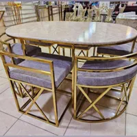 میز و صندلی ناهار خوری کمجا کم جا فلزی تابشSD56