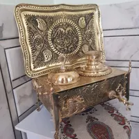 ست کامل سماور ذغالی گازی برنجی زغالی منقل سماوری|سماور، چای‌ساز، قهوه‌ساز|یزد, |دیوار