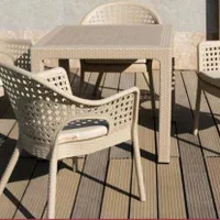 مبل حصیری باغی ویلایی صندلی پلاستیکی رستورانی فلزی|میز و صندلی غذاخوری|مشهد, عبادی|دیوار
