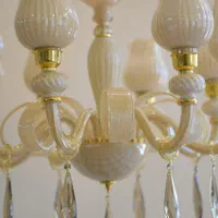 لوستر بلوری کریستالی شش شاخه طرح آیتان|لوستر و چراغ آویز|تبریز, |دیوار