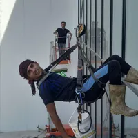 نماشویی نماشور شستن نما با طناب راپل کار کفسابی